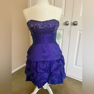 Hailey Logan purple Sequin Mini Dress Purple Strapless Sequin Dress